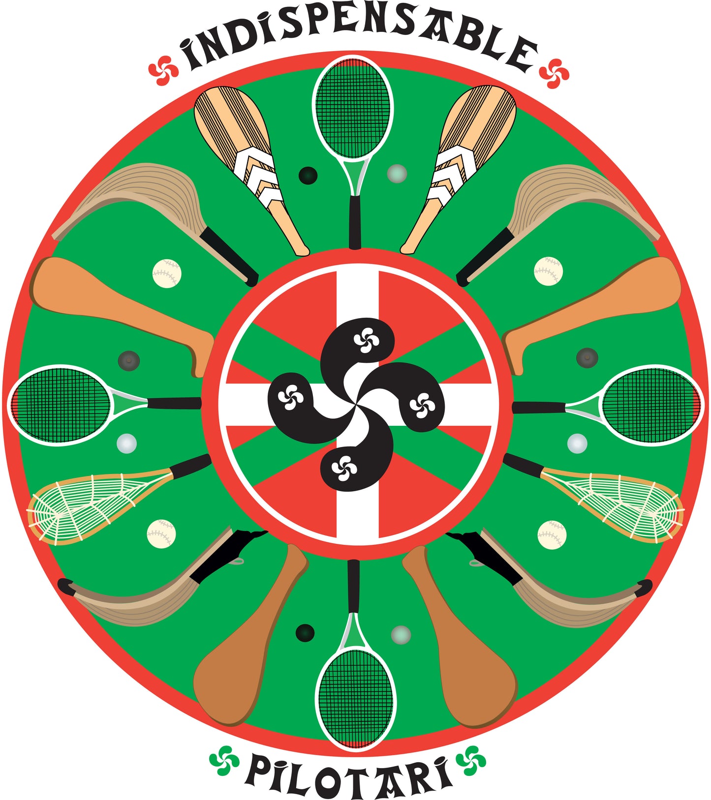 T-shirt "INDISPENSABLE EUSKAL PILOTA"